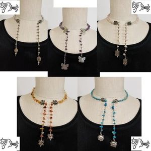 Tibetan Silver & Stone Choker Necklace Adjustable